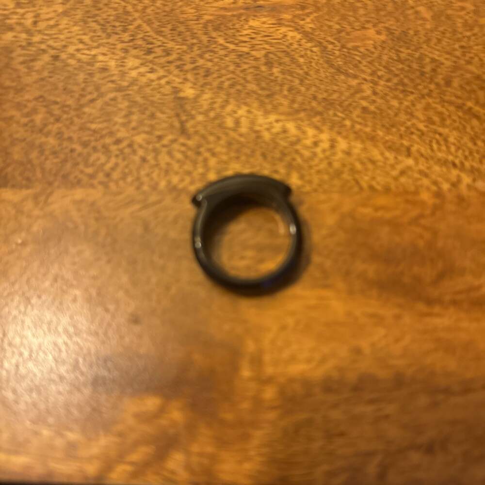 size 11  A-Grade Natural Black Jadeite Ring band